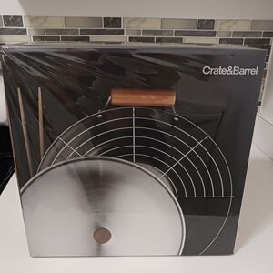 Crate&Barrel Silver and Brown Wok Set